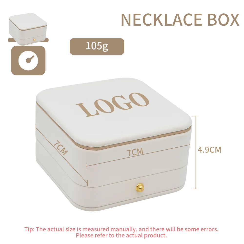 Wholesale Custom Logo PU Leather Hand Made Earring Bracelet Necklace Ring White Jewelry Packaging Box