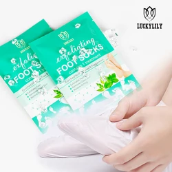 LuckyLily Custom Wholesale Peeling Exfoliating Foot Mask Feet Mask Remove Dead Skin Cuticles Heel Foot Care Pedicure Socks