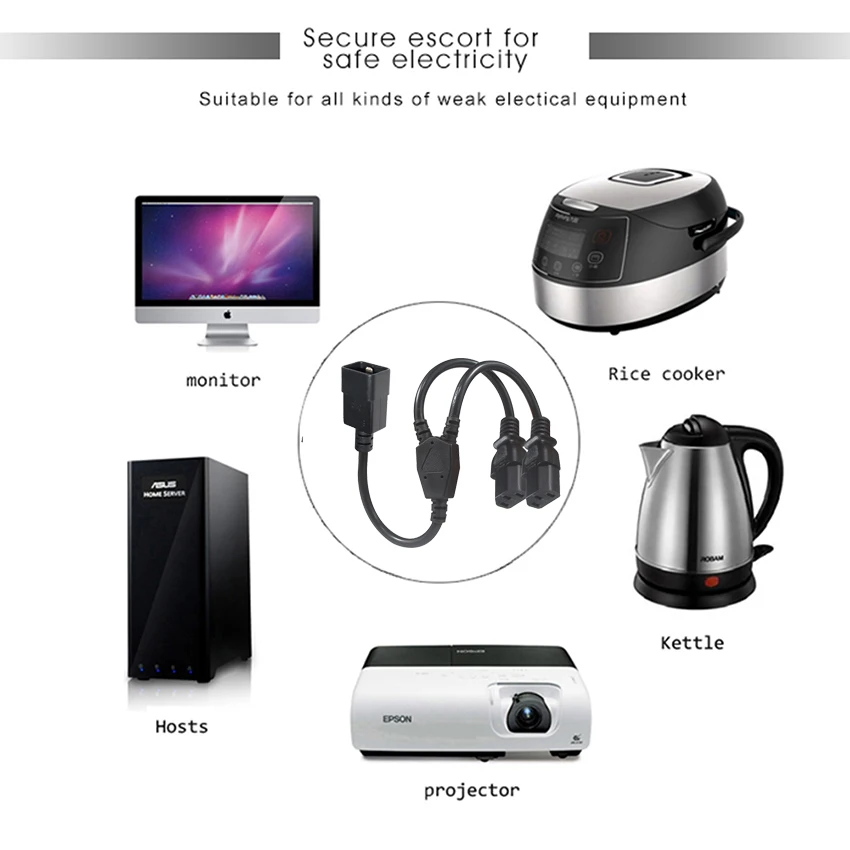 320 Мужской 2 Женский 14Awg сплитер Тип 12Awg 3 Pin отверстие кабеля штепсельную вилку шнура питания ИЭК C20 сплиттер T C13 Y