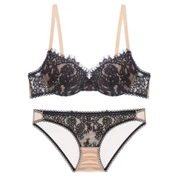Big Brand Sexy Lace Push Up Bra And Thong Set Underwear Ladies Bra And T Back Women Panties Set