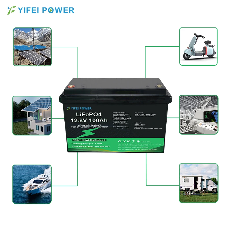 Горячая продажа RV E Bike 12V 12 8 V 24V 25 6 36V100-300Ah Солнечный литий-ионный Аккумулятор LiFePO4