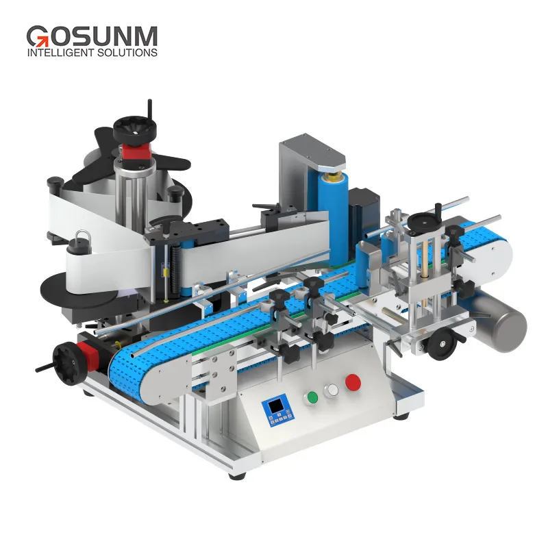 GOSUNM Automatic Sticker Can Jar Tin Labeling Machine Glass Plastic PET Round Bottle Labeling machine