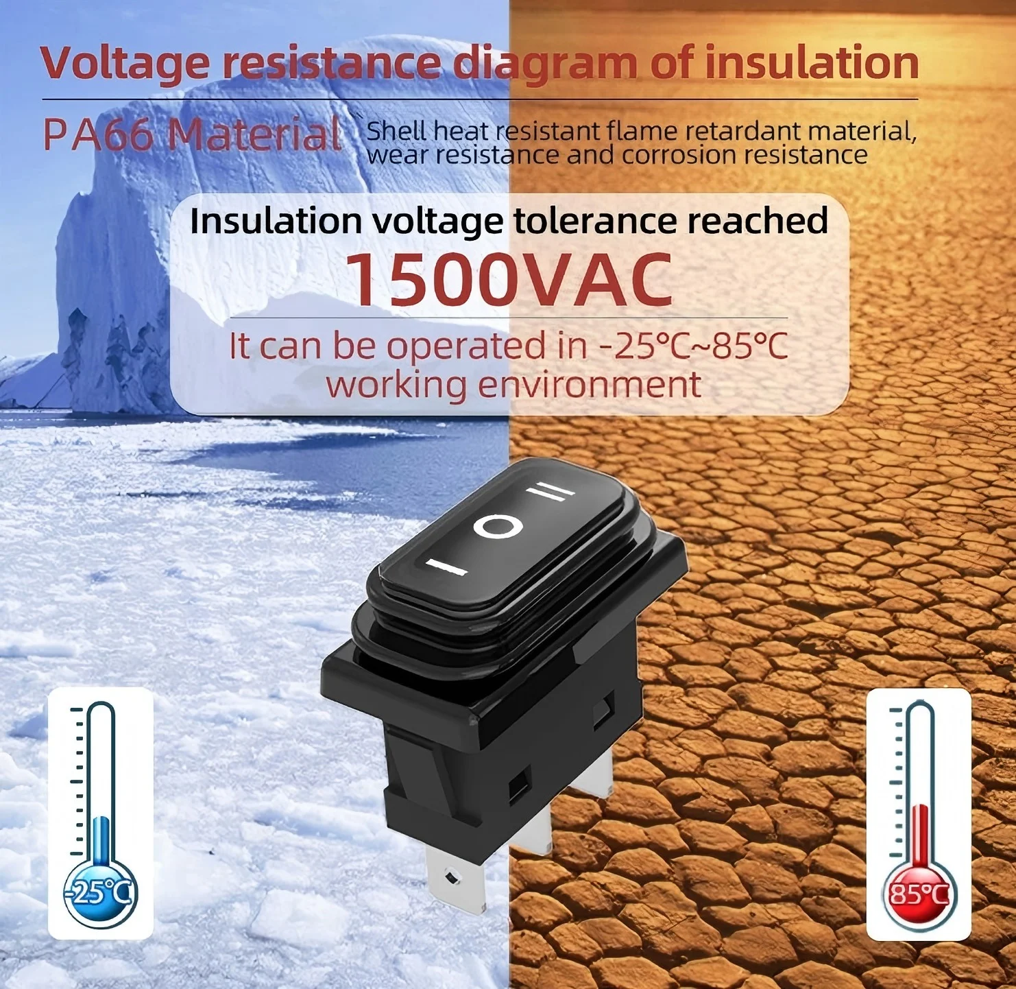 1pcs 30A Power Switch 125V/250V AC Electric Rocker Switch ON/Off Switch 4Pins Toggle Switch