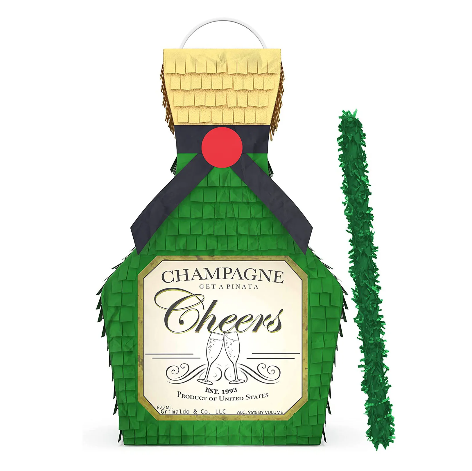 Partycool Bottle Shaped Pinata With Stick Handmade Decoration Cheap Prop Paper Adults Pinata New Years Birthday Party Favor