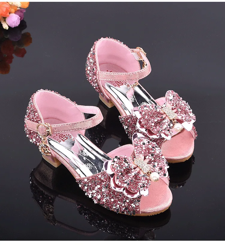 003 Hot Styles Kids Boutique Dress Dancing Princess Shoes Girl sweet  Wedding Party Flat Dress Shoes
