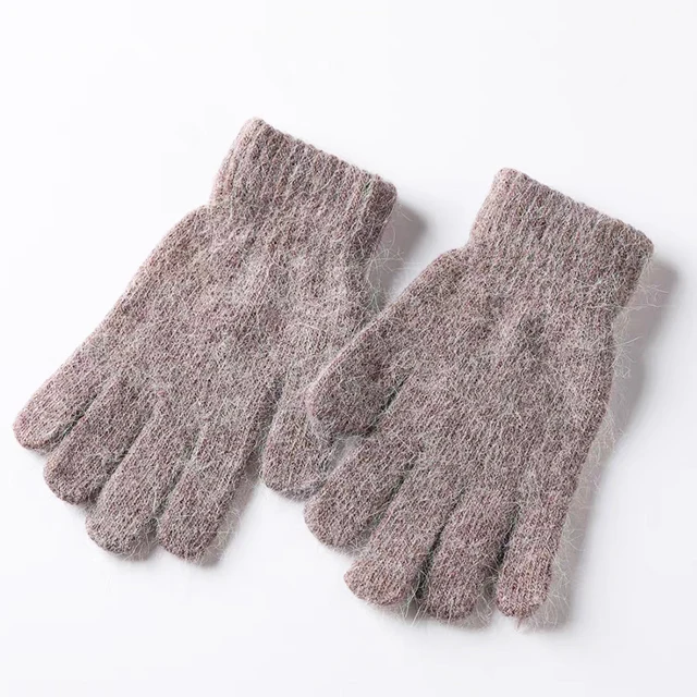 Пользовательские жаккардовые перчатки высокого качества шерстяные перчатки с полным пальцем кашемировые трикотажные теплые ребристые полуперчатки для ногтей и варежки для зимы