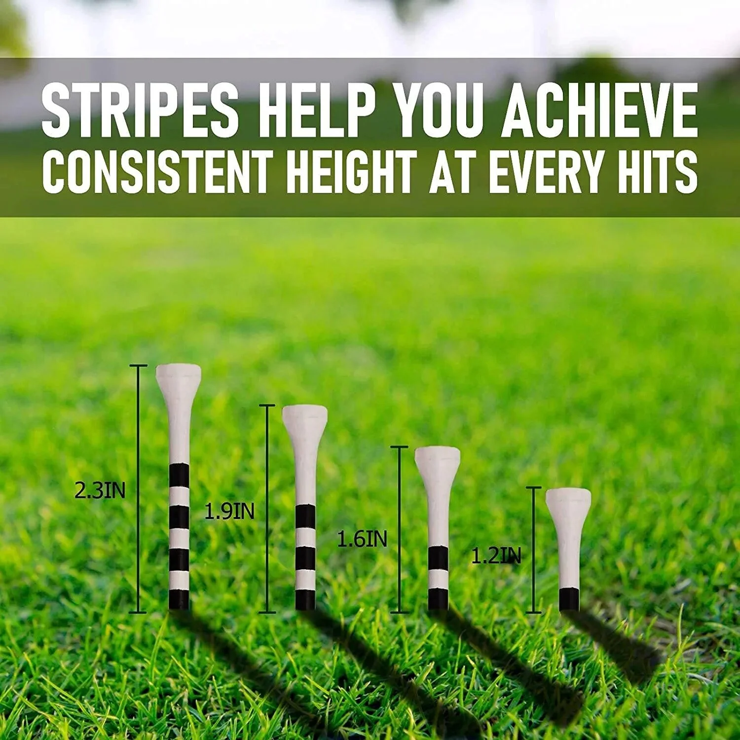 Branded Custom Premium Natural Durable Recycled Bamboo Wooden Driver 70MM/ 2 3/4 Packaged Golf Tees