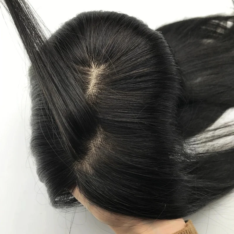 FindVirginHair Silk Top Thin Skin Injected Base Clip Human Hair Topper Pieces For White Women Virgin Natural Hair Patch