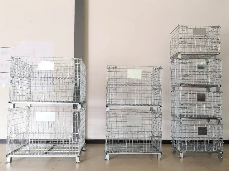 High storage capacity Metal Storage Cage Rolling Wire Mesh Pallet Containers steel storage cage