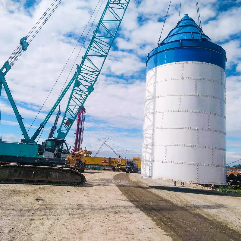 200 ton bolted type cement silo with vibrsating bin aerator and dust collector for sale