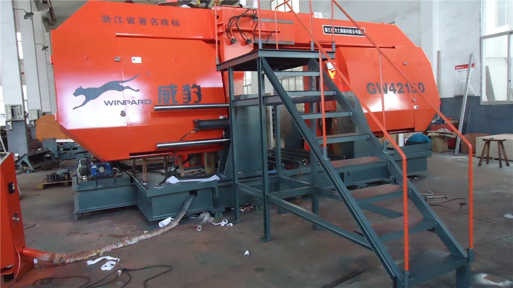 
H-1500 Double-column Horizontal Metal Cutting Machine GW42150 Band Saw 1500*1500mm 30000KGS 15000*80*1.6mm 15kw 15W Red CE 