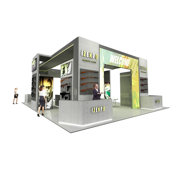 Izexpo Quick Build Modular Stand Hot Sale10*20 Ft Trade Show Booth 9x12 Exhibition Booth Custom Wooden Booth Exhibition Stand