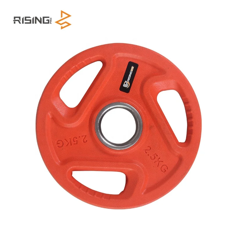 Rising cast urethane vinyl plastic gym Olymopics  Color urethane  weight Plate for gym