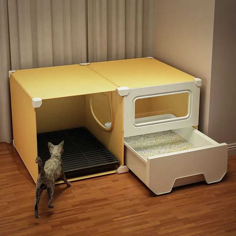 Fully Closed Pet Waste Disposal Products Cleaning Large Size Small Animal Cat Toilet Cat Drawer Litter Box