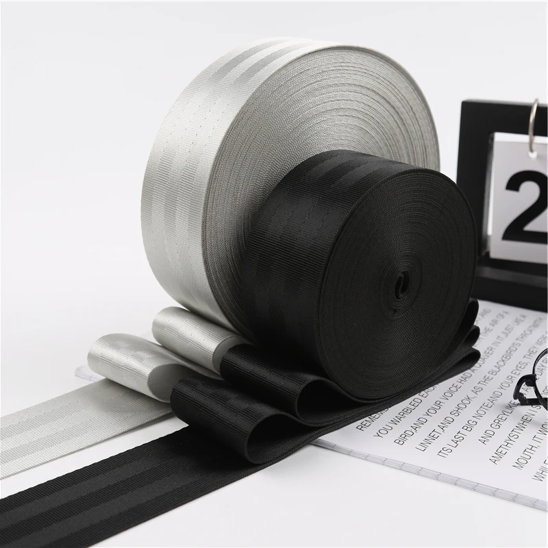 Custom Nylon Webbing Safety Pattern 50mm  Customized Texture 38mm Car Seatbelt Webbing