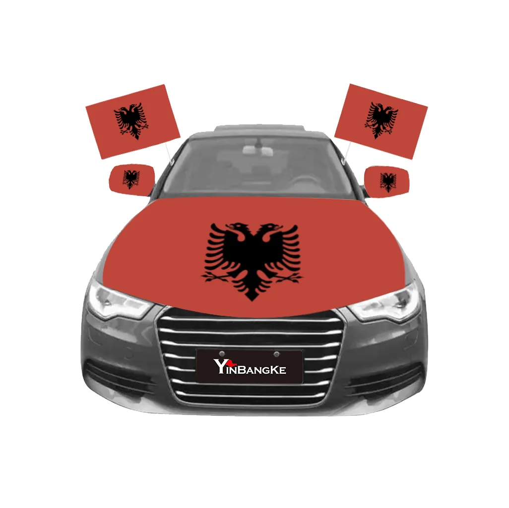 wholesale International standard size digital printing high-tech technology digital printing Georgia car hood flag set