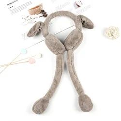 Женские теплые зимние наушники Tik Tok, уличные длинные плюшевые наушники в виде кролика