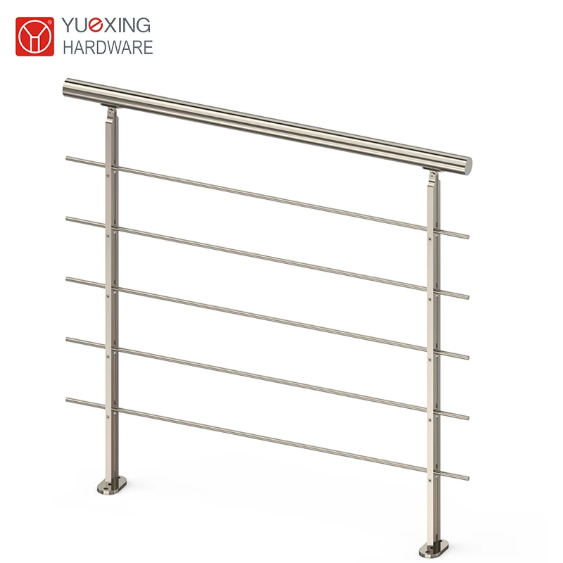 High Quality Outdoor Indoor Pipe Post Balustrade Handrails Stainless Steel Cross tube Railing