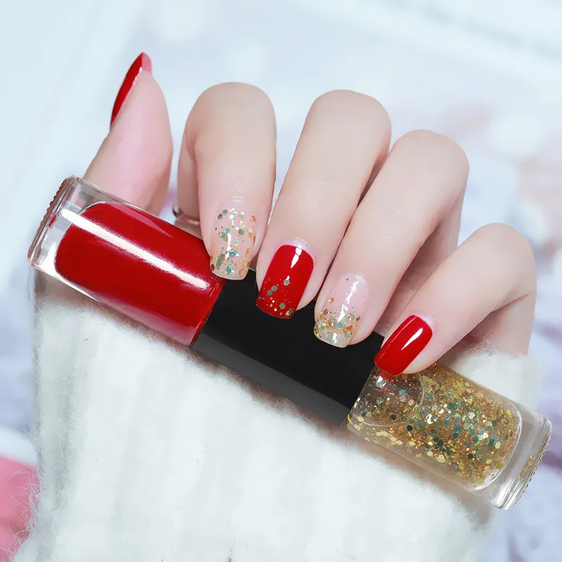 Quick Dry Halal Nail Polish Breathable Twins Shape Two Color Oily Nontoxic Nail Polish Vegan Nail Polish