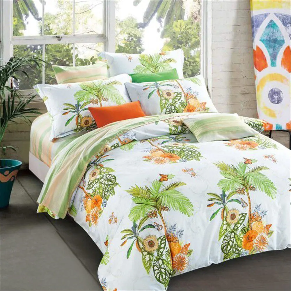 KOSMOS 100% cotton Flower Luxury bed cover bedding set customized Bed Sheets Cotton Set