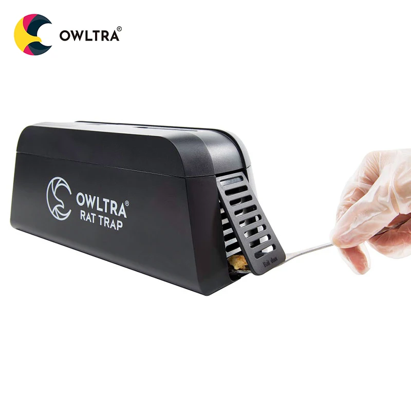 [OWLTRA] New Product Black Mouse Rodent Bait Station Cat Electric Shock Rat Trap Box Rat Kill Traps