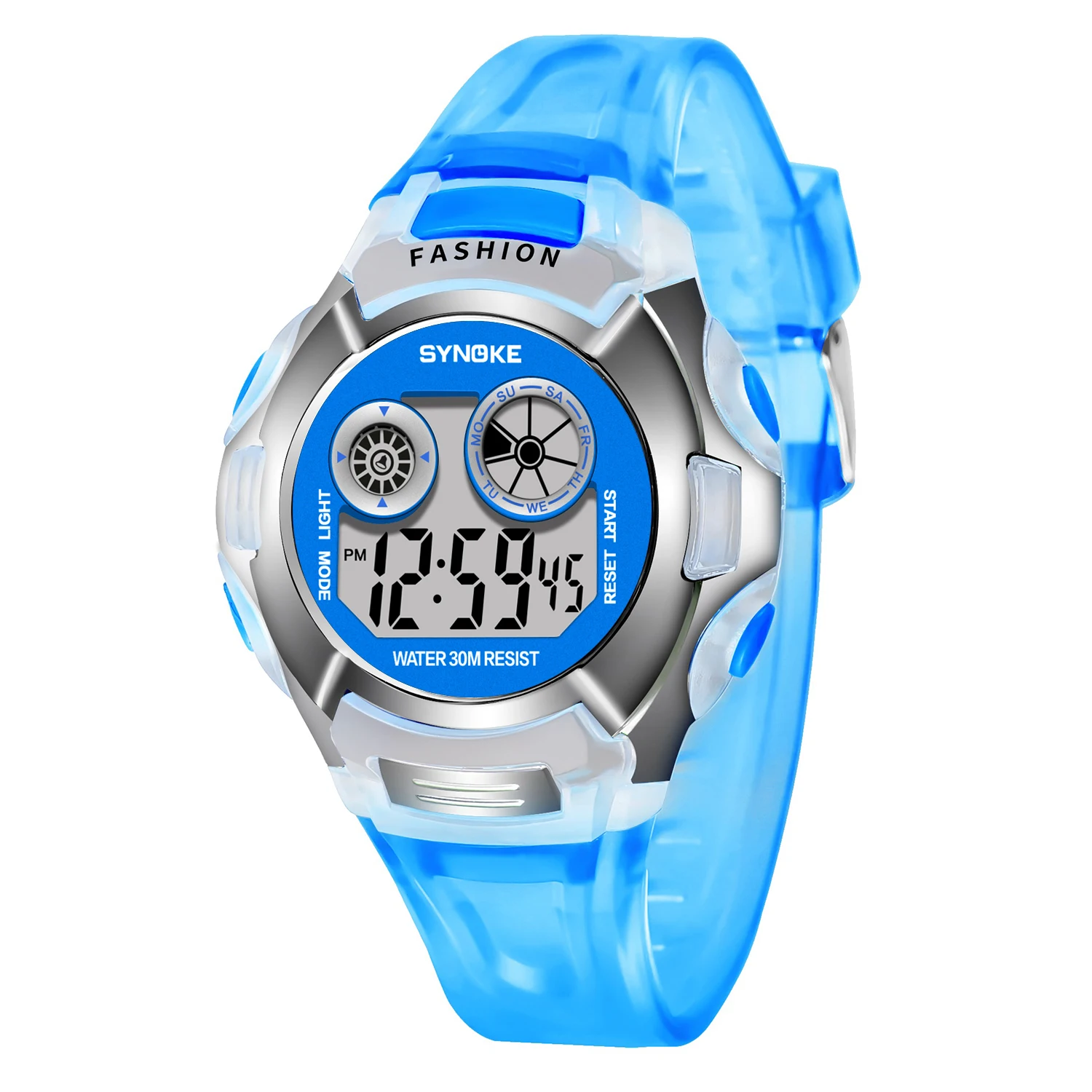 
SYNOKE Fashionable translucent alarm colorful luminous multifunctional sports boys girls primary school electronic digital watch 