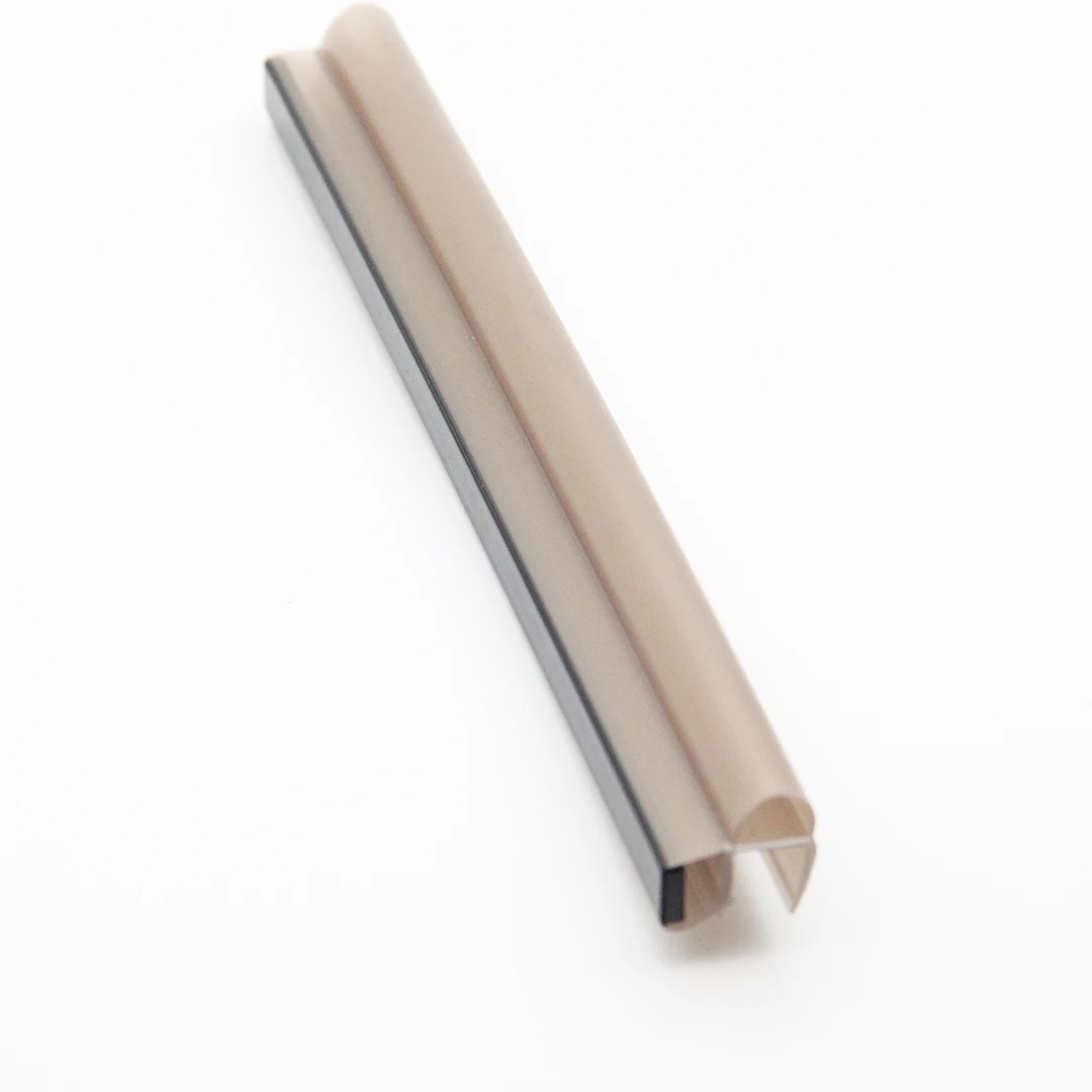 Coffee A type PVC shower door side magnetic strip with self-adhesive shower curtain liner magnet