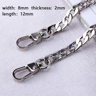 High Quality Metal Brass Handbag Chains for Bags Accessories Purse Shoulder Handbag Chain Strap Curb Black Metal Lady Chains Bag