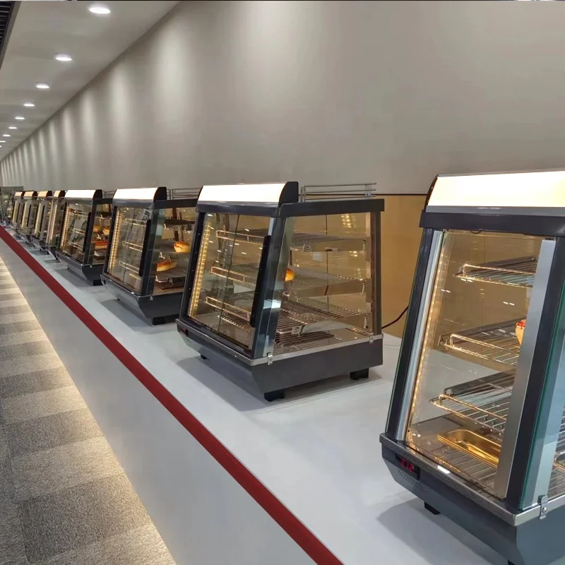 Столешница витрина настольная нагревательная для еды маленькая стеклянная