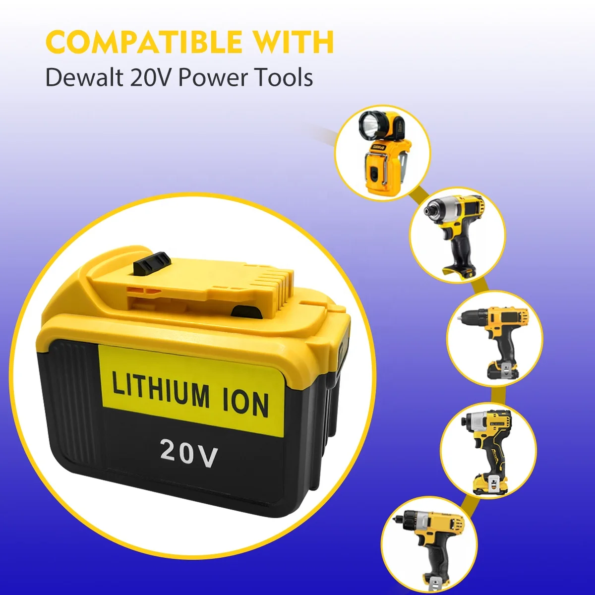 OEM 18V/20V 9.0Ah Power Drill Rechargeable Battery Pack For Dewalts 20V Batteries DCB180 DCB205 DCB204 DCB200