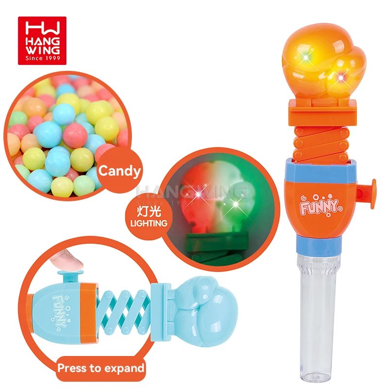 HW children early education classic stress relief fist launcher fun fidget toys set boxing head telescopic Candy Cane 12PCs/box