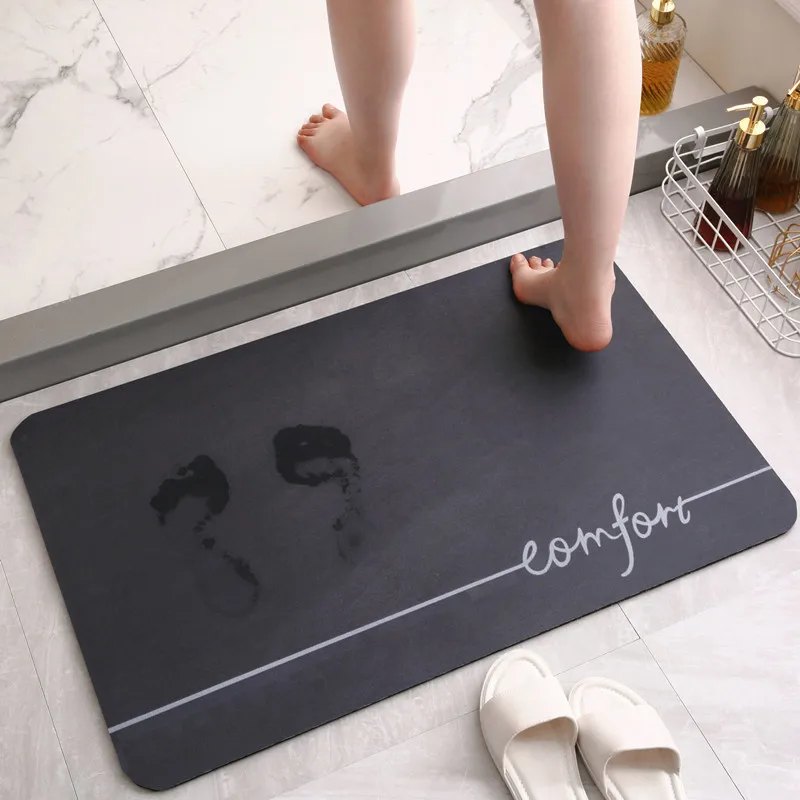 Diatom mud mat bathroom non-slip household toilet foot mat water absorption soilproof mat