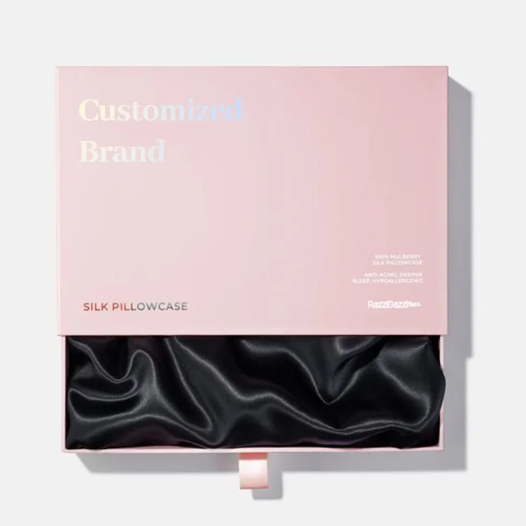 high quality  silk pillow cover set with gift box  silk pillow case set 100% pure mulberry silk pillowcase