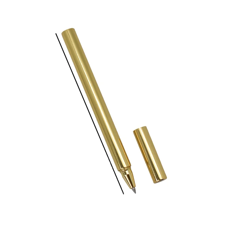 Bright copper a moQ metal ballpoint pen creative neutral signature pen Nordic simple high-grade gift lettering