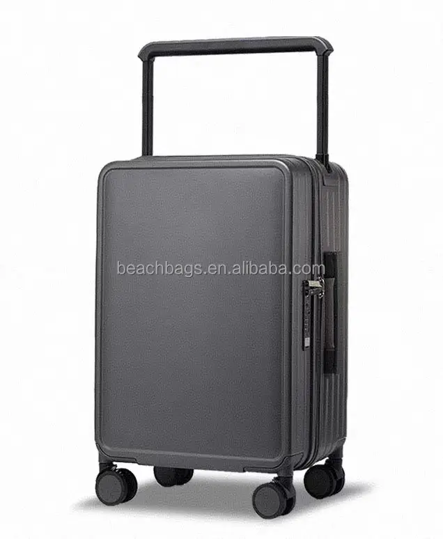 Custom High quality PC zipper Brake wheel Spring shock absorber suitcase with TSA customs lock wide tie rod travel luggage