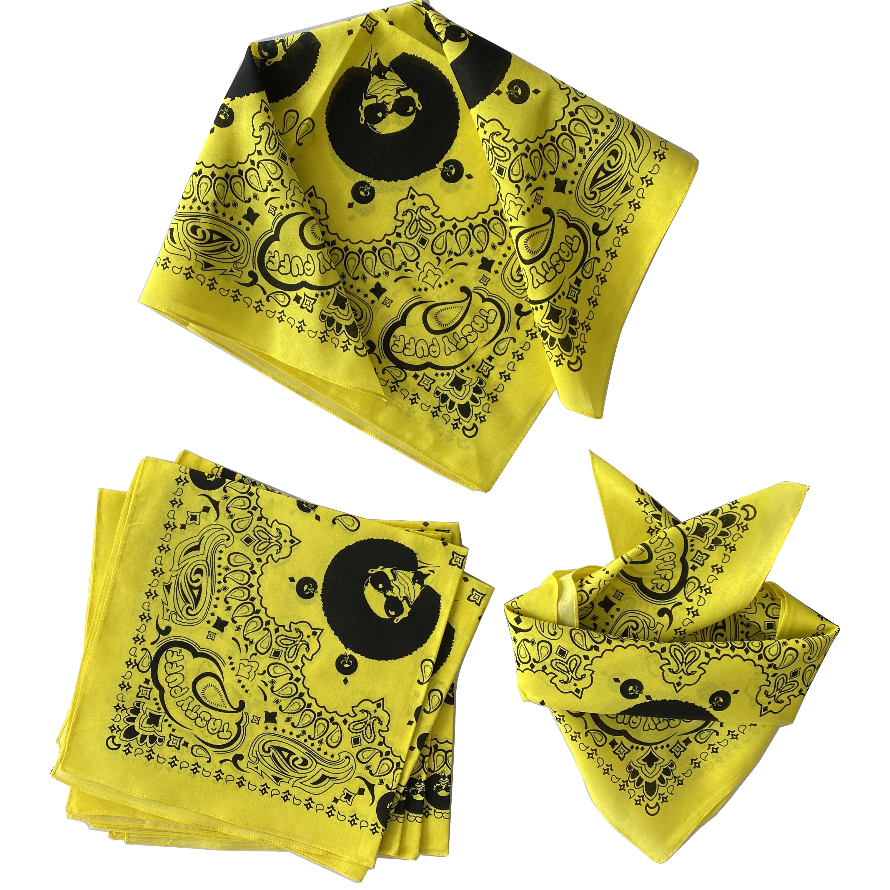 Design Your Own Bandana 100% Cotton Fabric Custom Logo Fans Customized 100% Cotton Square Bandana