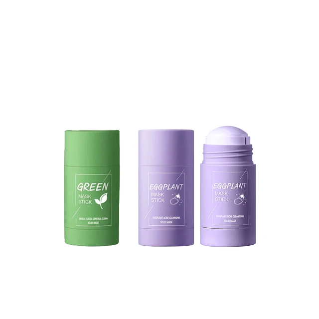 Custom Face Clay Mask Stick Facial Skin Care Matcha Green Tea Purifying Stick Mask Facial Clay Mud Solid Green Tea Mask Stick
