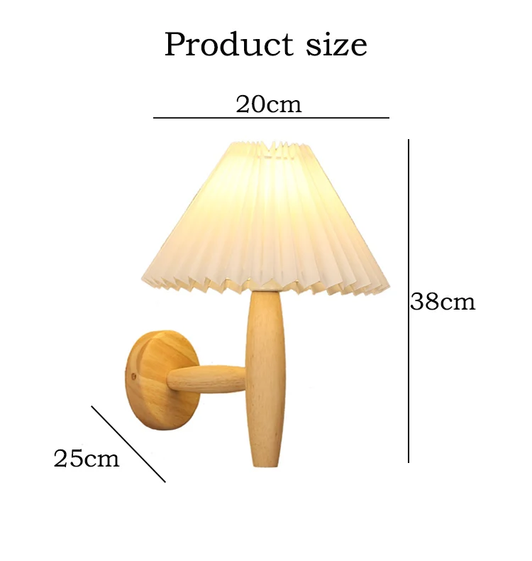 Small Night Lamp Wooden Decor Bedside Wall Lamp With Reading Light Antique Wall Lamp for Living Room Bedroom