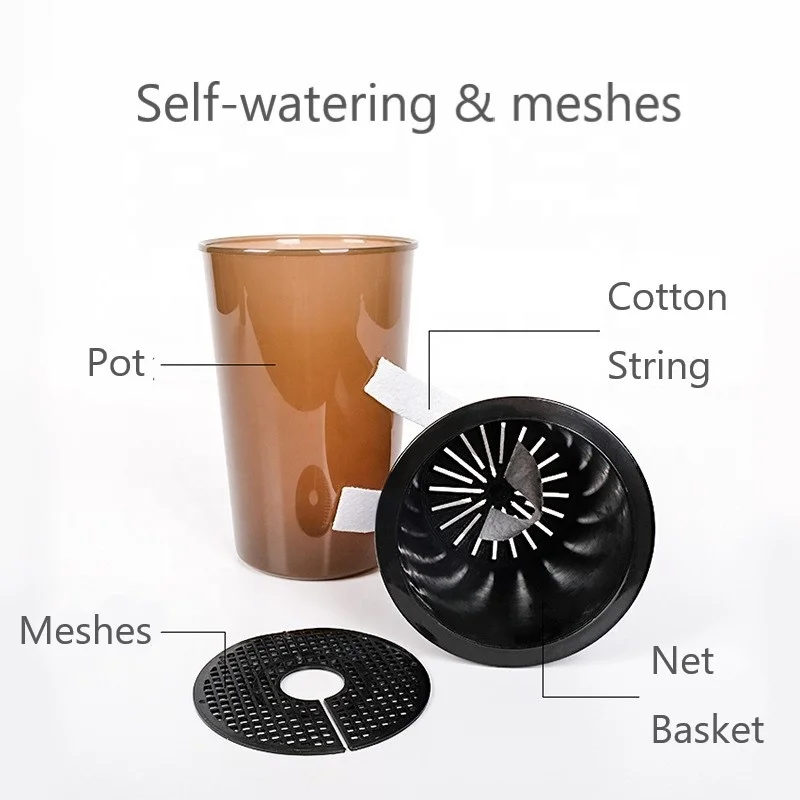 desktop assembling plastic self-watering pot set