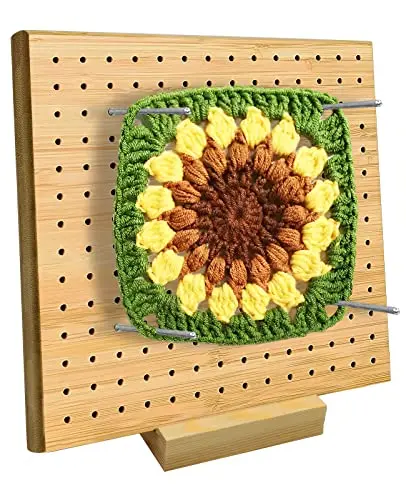 Bamboo Board for Knitting Crochet and Granny Squares Blocking Board for Knitting and Crochet Projects Handcrafted Knitting