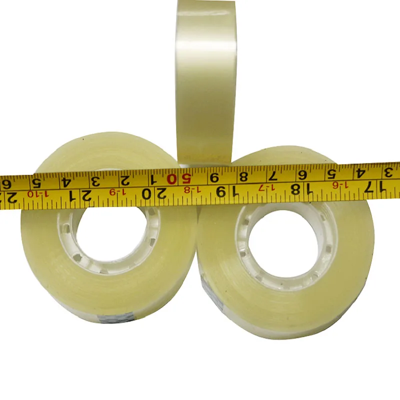
18MM High Quality Adhesive transparent yellowish school Office use Stationery adhesive tape 