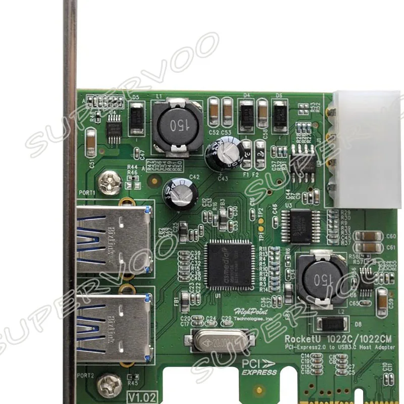 Высшей точки с 2 портами USB 3,0 2,0x1 HBA PCI-Express rocketu 1022C