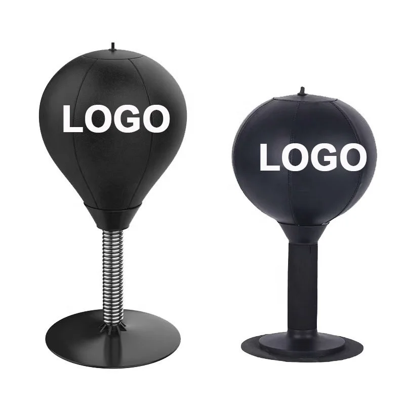 New Heavy Free Standing Desk Table Stress Reflex Boxing Speed Bag Punch Ball Leather Suction Cup Wall Mount Desktop Punching Bag