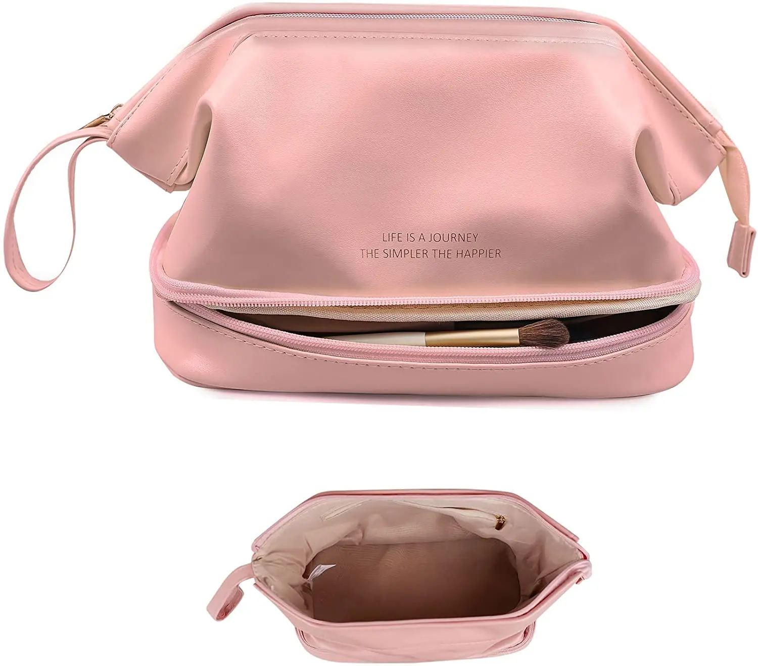 Wholesale Custom Girls Cosmetic Bags Cases Ladies Double Layer Makeup Bag Women Travel Make Up Toiletry Organizer Bags