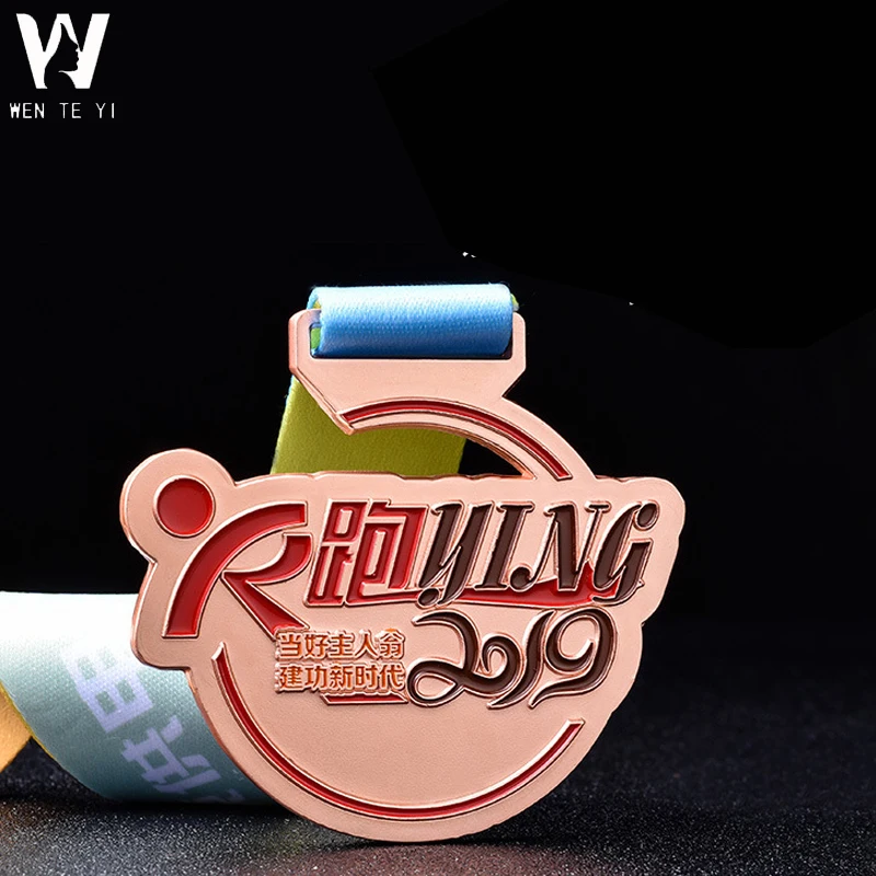 China Factory Price Cheap Powerlifting Football Soccer 3d Sport Logo Metal Sublimation Medals Reasonable Blank And Ribbons