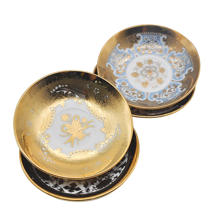 Luxury 4.8 Inch Dinner Round Plates Porcelain Ware Plate Set