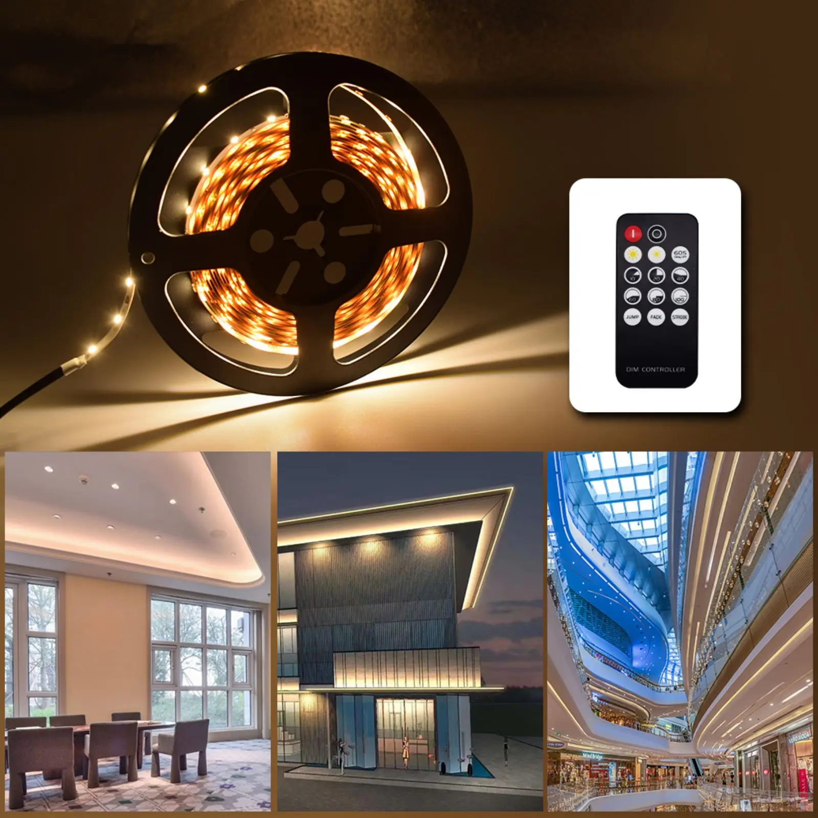 Decoration LED Strip Lighting Kit series-60LED chips-DC 12/24V SMD 2835-14.4W/Meter-From 2200-6500K-Ready to use for you