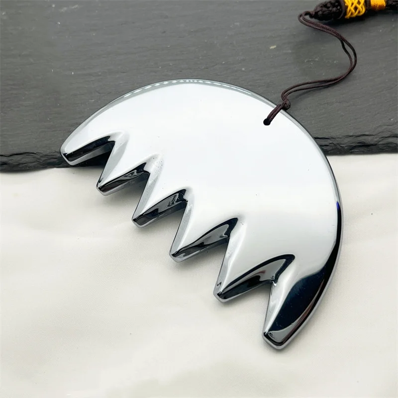 Natural Energy Stone Terahertz Massage Lightweight Portable Shaving V Face Beauty Grooming Six Teeth Scraping Scalp Comb