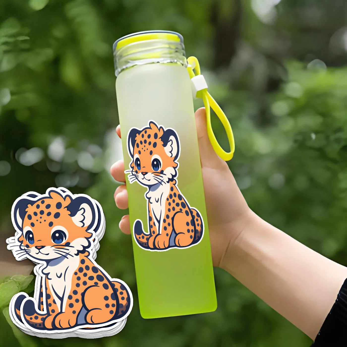 Пользовательские водонепроницаемые виниловые наклейки для воды бутылки большие милые Модные Стикеры