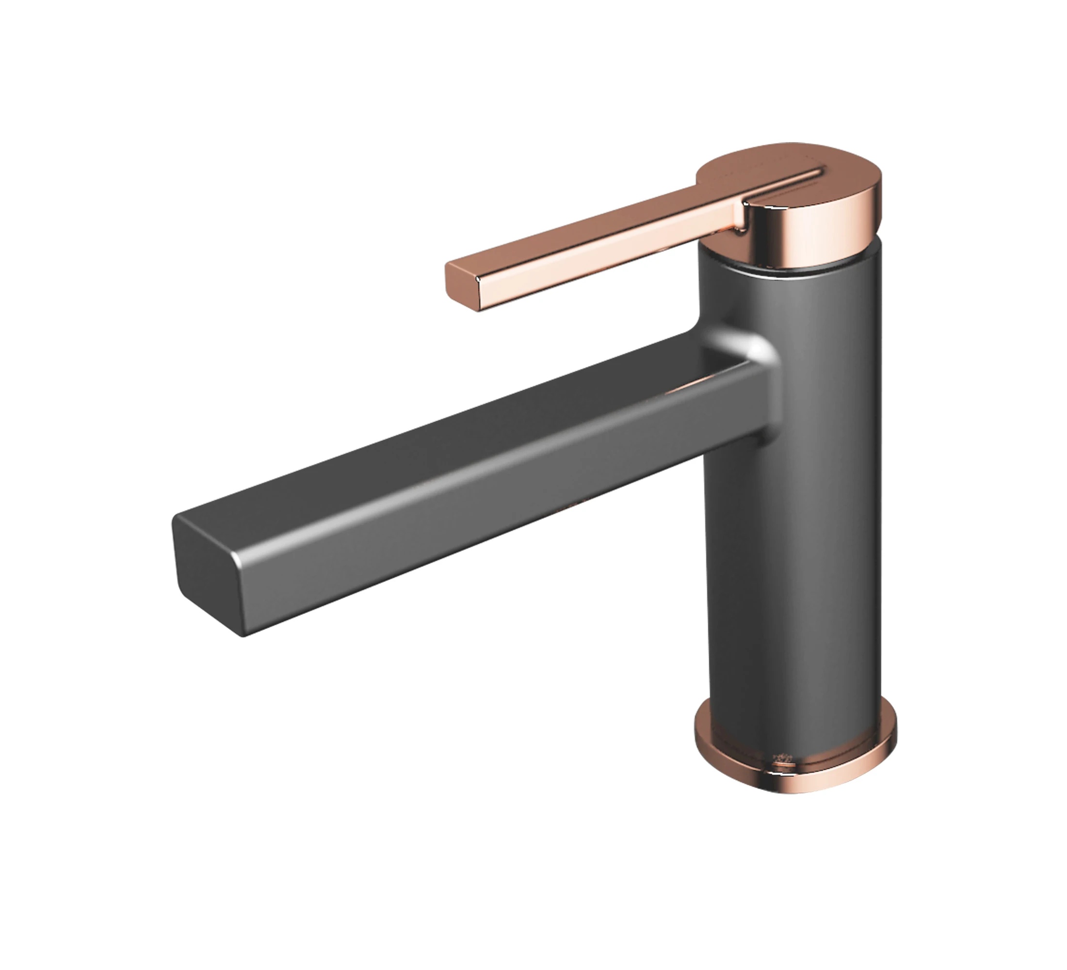 Hot selling hotel bathroom brass material single handle rose gold and black basin mixer